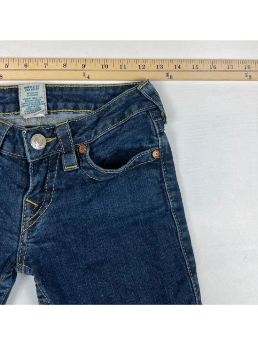 Vintage True Religion Women’s Size 25 Straight Leg Jeans Dark Wash Made in USA - Picture 10 of 10